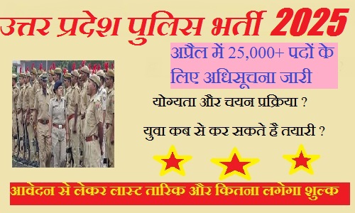 उत्तर प्रदेश पुलिस भर्ती 2025: अप्रैल में 25,000+ पदों के लिए अधिसूचना जारी होने की उम्मीद, युवाओं के लिए सुनहरा अवसर